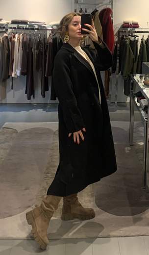 Cappotto A Vestaglia In Lana Veronique Roses