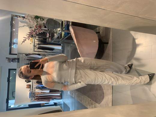 Pantaloni Velluto Grigio La Kore
