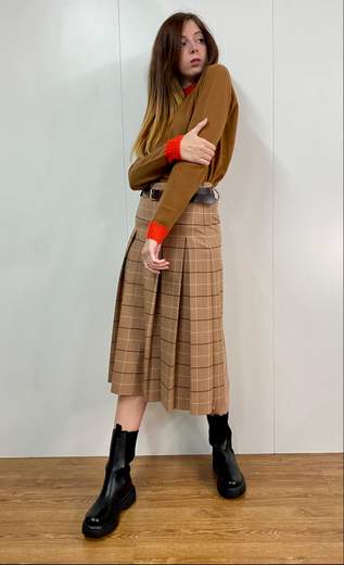 Gonna Quadri Pieghe Kartika