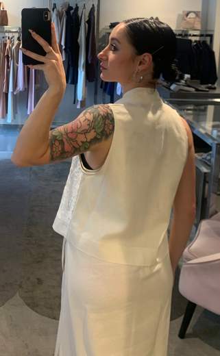 Gilet Devoré Con Bordo E Motivo Kartika