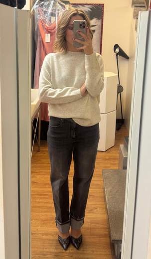 Jeans Straight Leg Con Risvolto Kartika