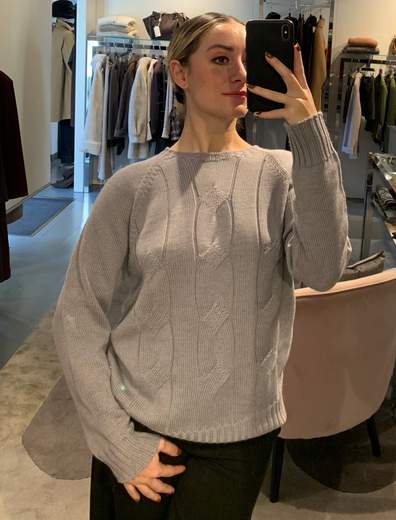 Girocollo Pura Lana Con Trecce Riva Tricot