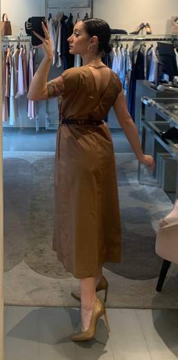 Abito Dritto In Cotone Con Fusciacca Kartika