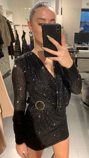 Abito Corto In Pailettes Babylon