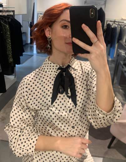 Camicia A Pois Con Fiocco Giorgia Plus