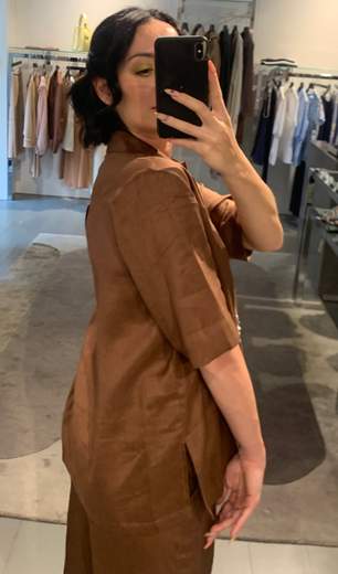 Camicia Manica Corta Lino Con Applicazioni Riva Tricot