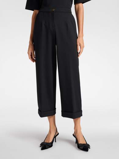 Leggings Elena Mirò Anthracite Avec Boutons En Bas - 63% Viscose - Neufs Avec étiquettes