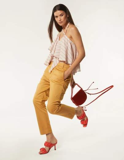 DONDUP PANTALONE ARIEL 27 INCHES CARROT IN RASO