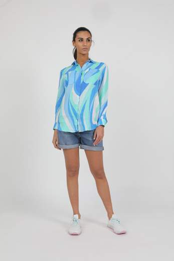 MC2 SAINT BARTH CAMICIA IN LINO FANTASIA ONDE