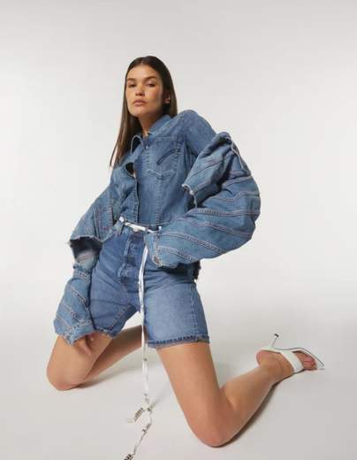 DONDUP SHORT STELLA IN DENIM FISSO