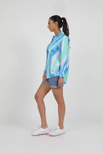 MC2 SAINT BARTH CAMICIA IN LINO FANTASIA ONDE