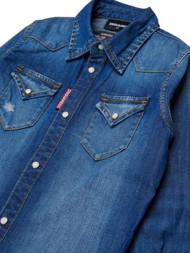 DSQUARED2 KIDS CAMICIA JEANS BIMBO