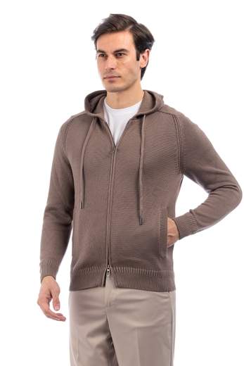 DIKTAT MAGLIA ZIP CAPPUCCIO UOMO