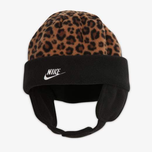 LEOPARD PRINT BEANIE AND MITTENS SET