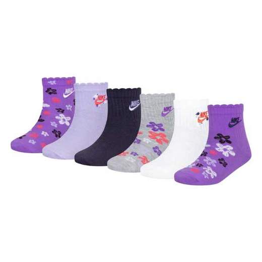 NIKE GIRLS 6PK QUARTER SOCK