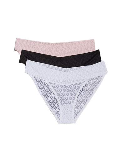 CALVIN KLEIN SLIP DONNA IN PIZZO ICON MULTICOLORE 3 PEZZI