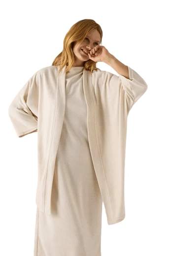 YSABEL MORA CARDIGAN DONNA LUNGO AVORIO