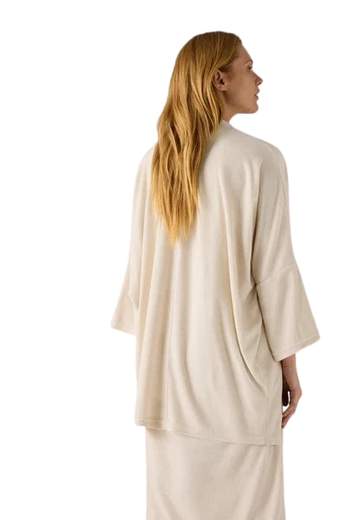YSABEL MORA CARDIGAN DONNA LUNGO AVORIO