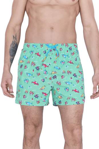 YSABEL MORA COSTUME UOMO CELESTE STAMPA SQUALO