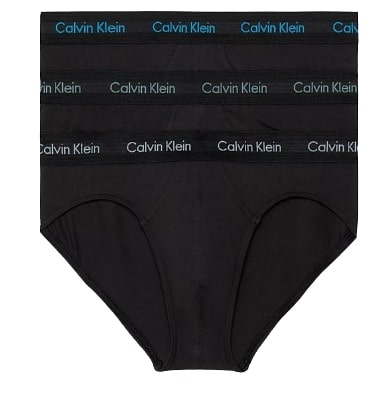 CALVIN KLEIN SLIP COTTON STRETCH NERO 3 PEZZI