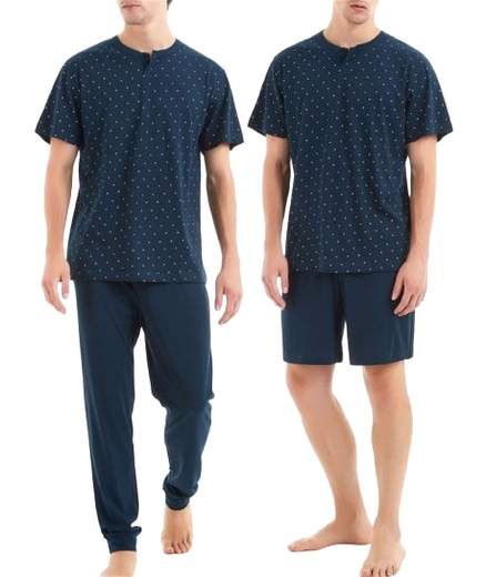 RAGNO PIGIAMA SERAFINO TRITTICO IN COTONE BLU