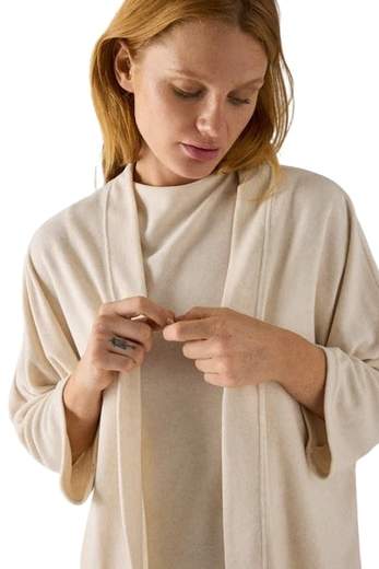 YSABEL MORA CARDIGAN DONNA LUNGO AVORIO