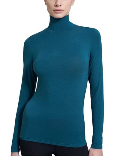 RAGNO MAGLIA COLLO ALTO ECO COTTON BLU VERDE