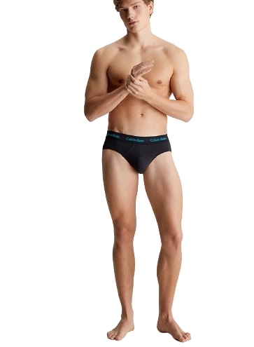 CALVIN KLEIN SLIP COTTON STRETCH NERO 3 PEZZI