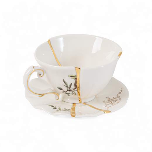 SELETTI 09649 TAZZA DA TE' CON PIATTINO KINTSUGI