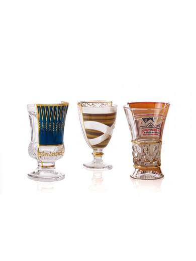 SELETTI SET 3 BICCHIERI IN VETRO HYBRID PANNOTIA 330 ml 09181