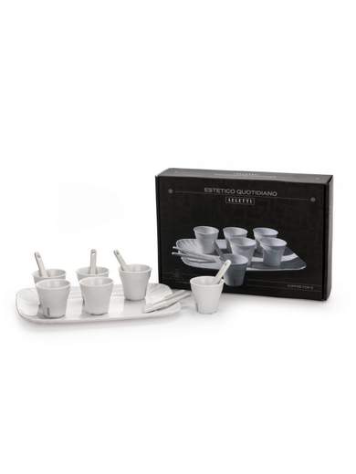 SELETTI SET: 6 BICCHIERINI CAFFE'+6 PALETTINE+1 VASSOIO 10100                    