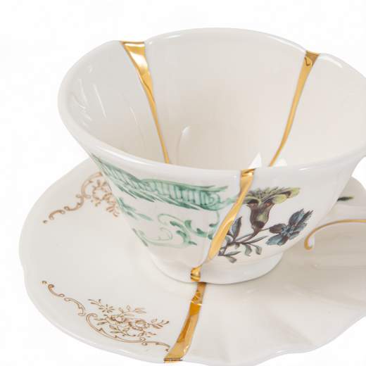 SELETTI 09649 TAZZA DA TE' CON PIATTINO KINTSUGI