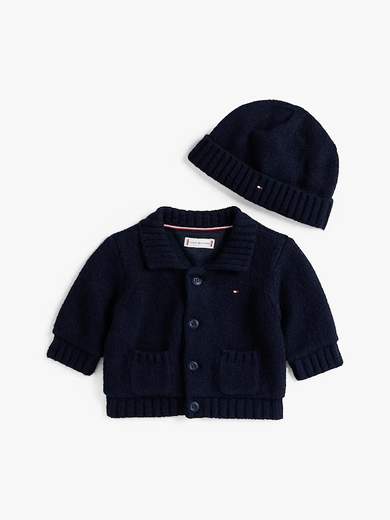 TOMMY HILFIGER CARDIGAN + BERRETTO Bimbo