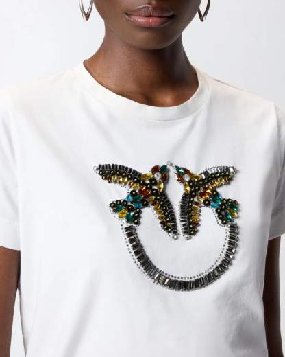 Pinko QUENTIN T-SHIRT JERSEY RICAMO  SS26