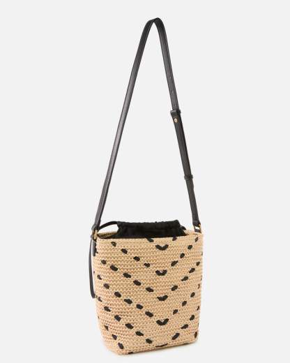 Pinko BUCKET MINI CHEVRON RAFIA + V SS26
