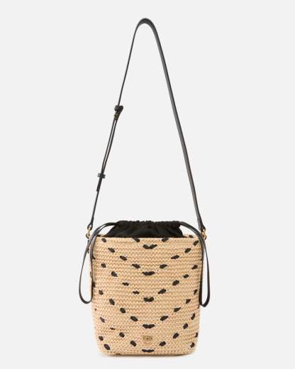 Pinko BUCKET MINI CHEVRON RAFIA + V SS26