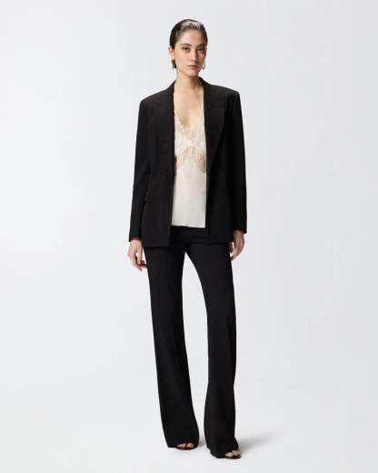 Pinko LYDIA TOP TWILL CON PIZZO SS26