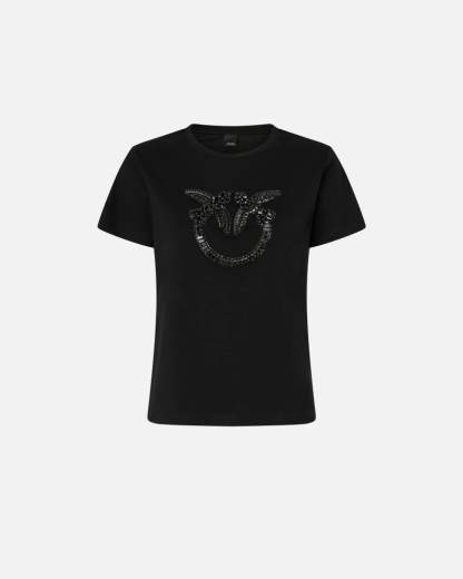 Pinko QUENTIN T-SHIRT JERSEY RICAMO  FW25