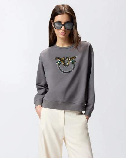 Pinko NELLY MAGLIA FELPA RICAMO LOGO SS26