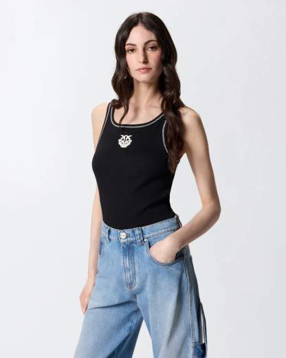 Pinko BITETTO CANOTTA COSTINA LOGO  SS26