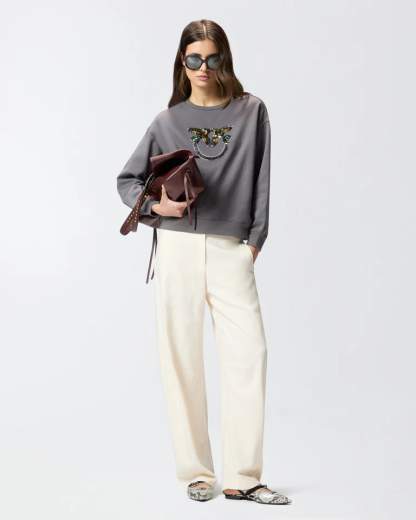 Pinko NELLY MAGLIA FELPA RICAMO LOGO SS26