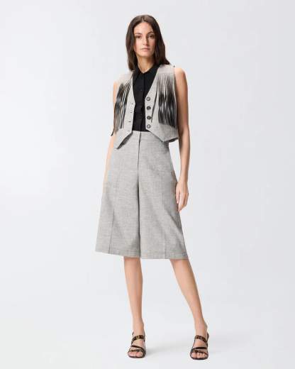 Pinko ANGERA BERMUDA FIAMMATO LINO COTONE SS26