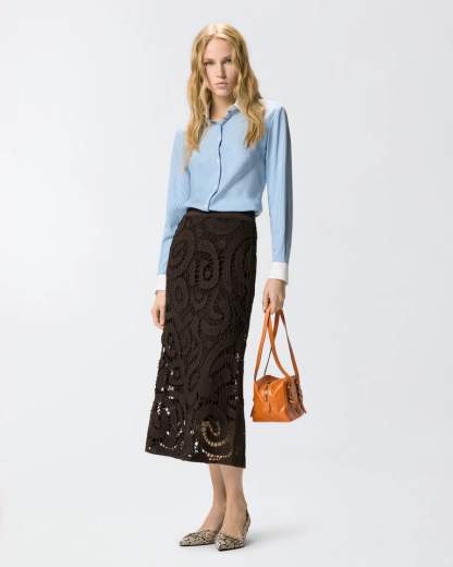 Pinko MAESTRALE GONNA CROCHET GEOMETRIC SS26