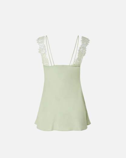 Pinko LYDIA TOP TWILL CON PIZZO SS26
