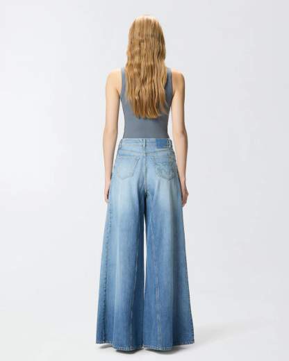 Pinko WINONA WIDE LEG MEDIUM WAVE DENIM SS26