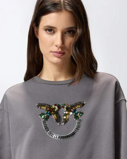 Pinko NELLY MAGLIA FELPA RICAMO LOGO SS26