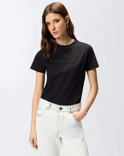 Pinko START T-SHIRT JERSEY PATCH RICAMO FW25