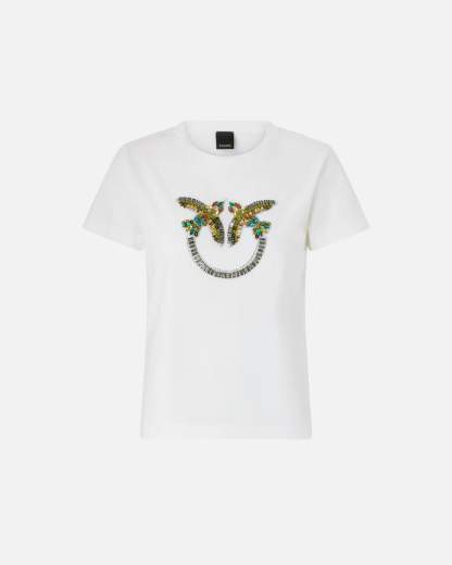 Pinko QUENTIN T-SHIRT JERSEY RICAMO  SS26