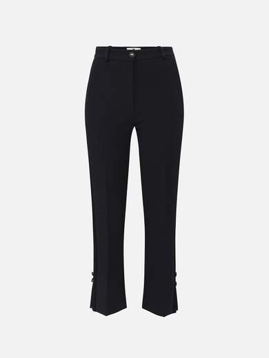 PA08651E2 Elisabetta Franchi Crepe Tuxedo Pants With Satin Bands PA08651E2 Elisabetta Franchi Crepe Tuxedo Pants With Satin Bands