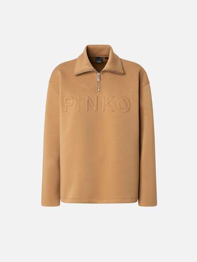 104234A25J Pinko Handle | High-neck sweatshirt with zip and logo